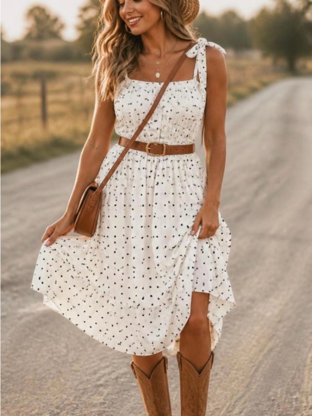 Lilly Pilly White Polka Dot Sundress size S NWT Straps with ruffles - Picture 8 of 8
